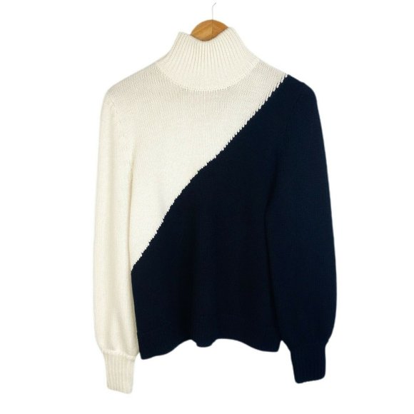 Emerson Fry Mila Womens Ivory Wool Turtleneck Pullover Sweater Size Small - Picture 2 of 8